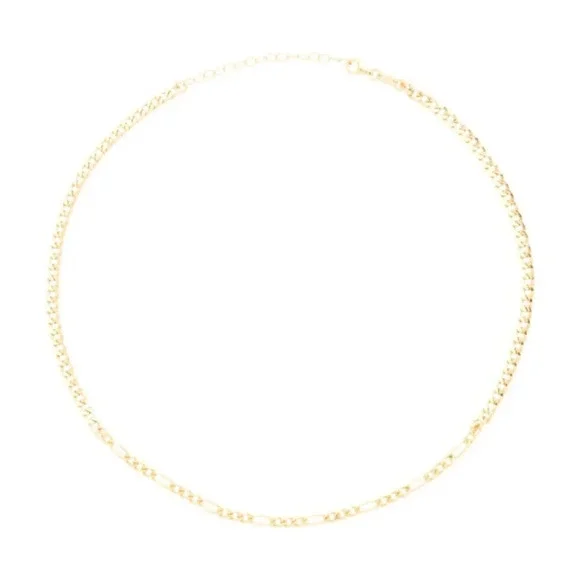 MIA FIORE Made In Italy 18kt Gold Plated Figaro Mixed Chain Necklace - Picture 2 of 2